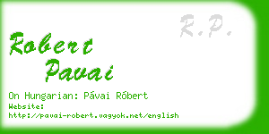 robert pavai business card